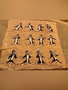 Vintage Jeanne Miller salmon colored hankerchief-free shipping